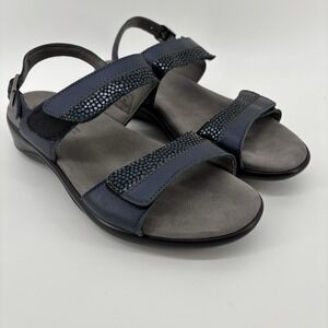 SAS Women's Nudu Sandal 9.5M Blue Adjustable Comfort Casual Summer USA